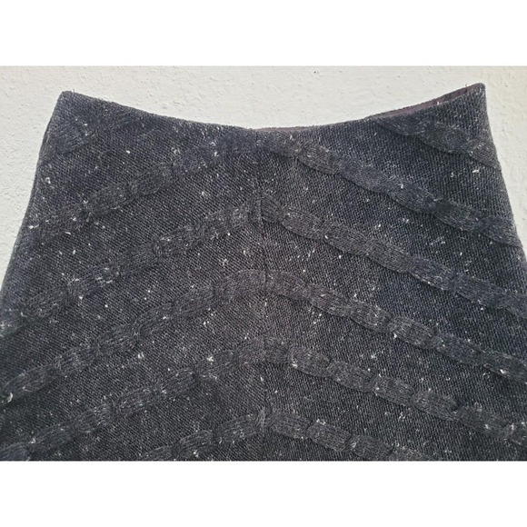 Nanette Lepore Vintage 90s Y2K Gray Wool Tweed A-Line Mini Skirt Chevron XS S - Picture 2 of 7